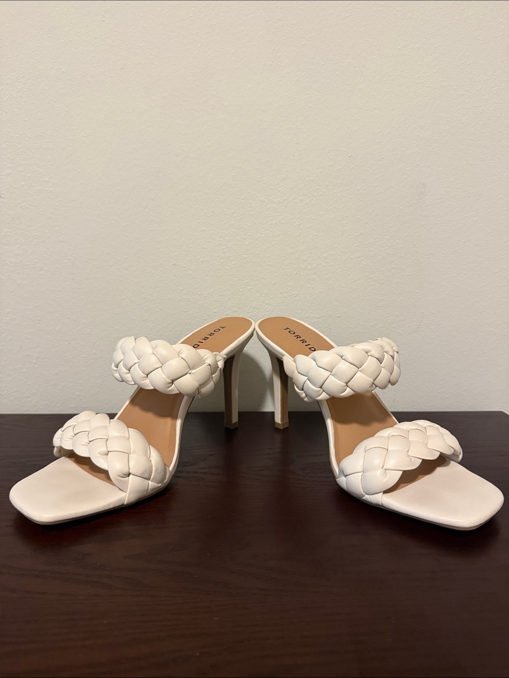 torrid White Braided Two-Strap High Heel Sandals - Picture 2 of 2